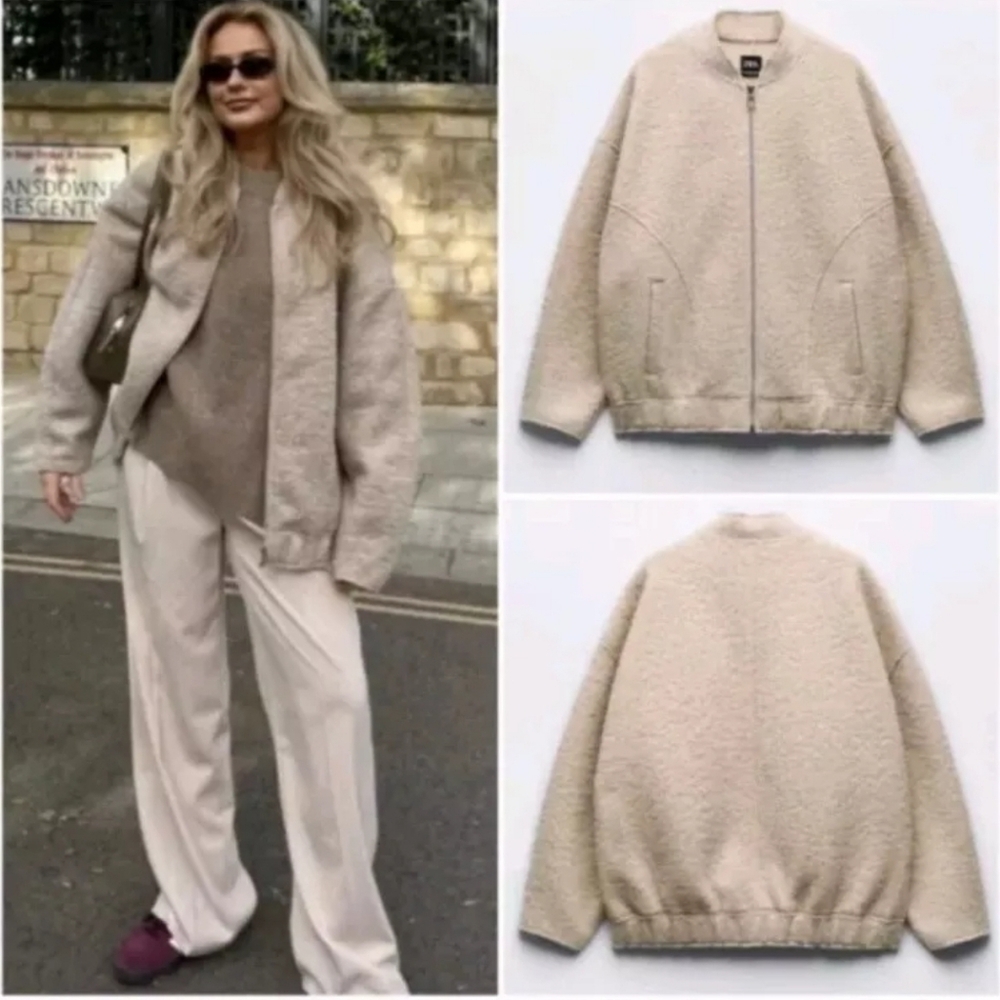 Zara Cream Bomber Jacket new with tags